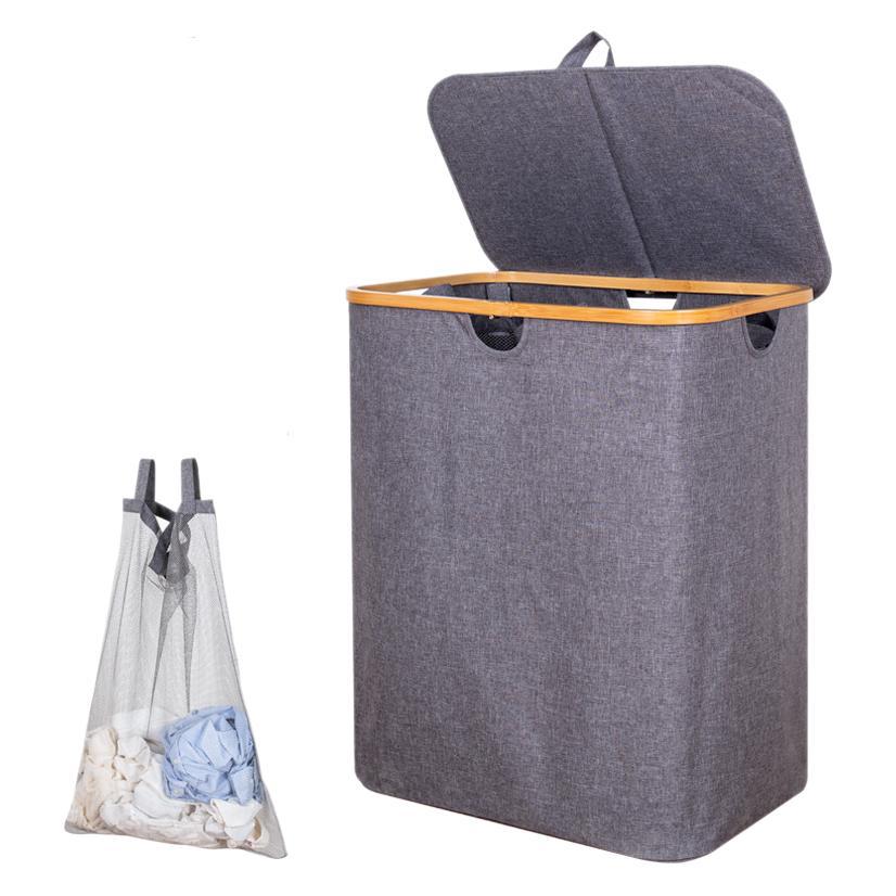 Fuente de fábrica Amazon doble bolsa interior sucia cesta de polvo canasta plegable estilo japonés ins cesta explosión