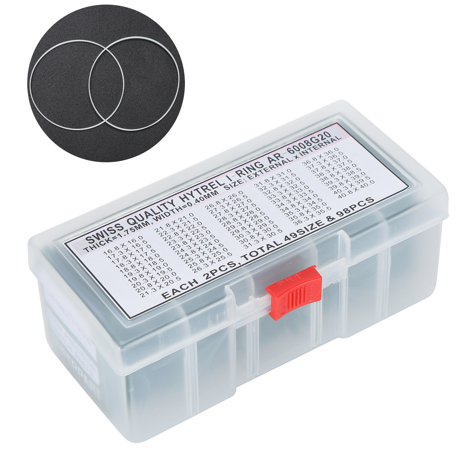 修表工具 手表防水圈橡胶圈  1.75MM16-40MM防水圈套装白色防水圈