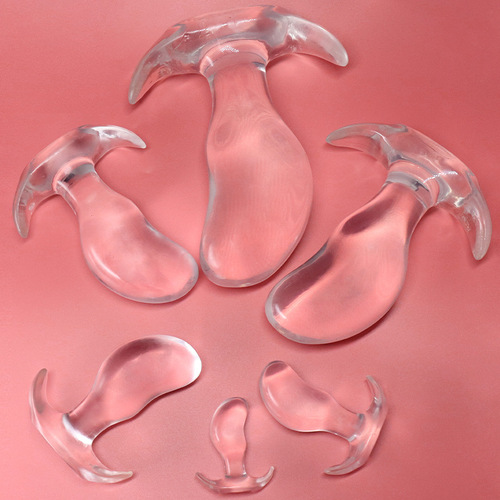Transparent mango anal plug, out-and-out anal plug, invisible wearable rear bead chrysanthemum plug, fisting masturbation device, adult supplies