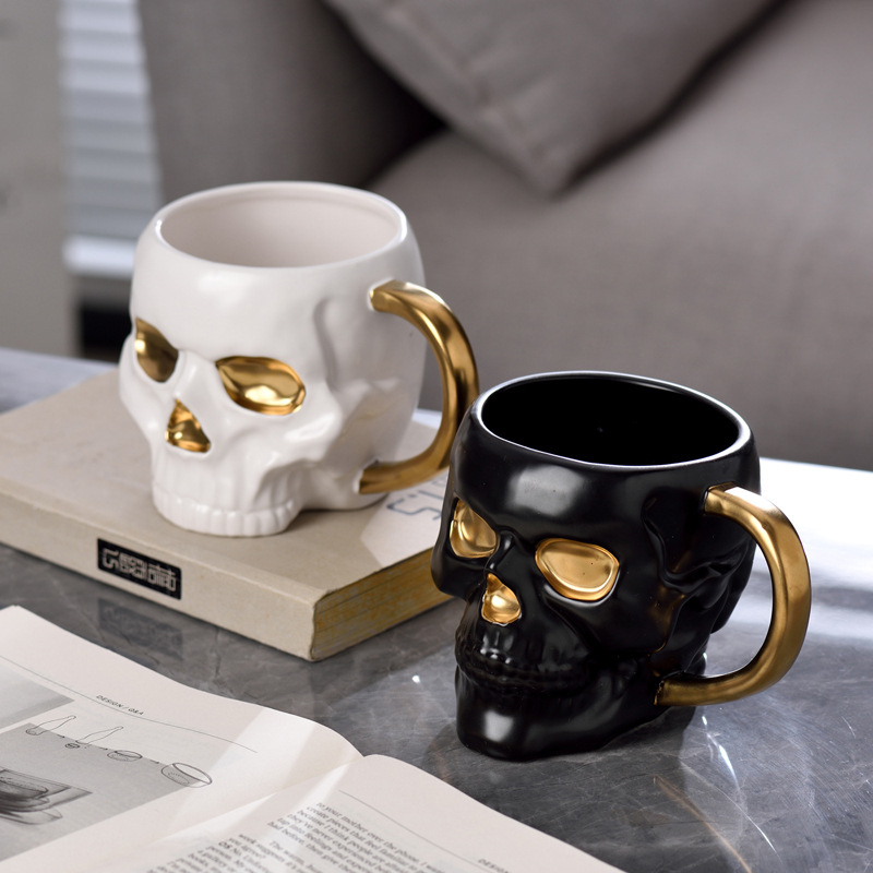 Skull Bar Taza de agua Taza de cerámica Taza de café de oficina Taza de nicho moderna