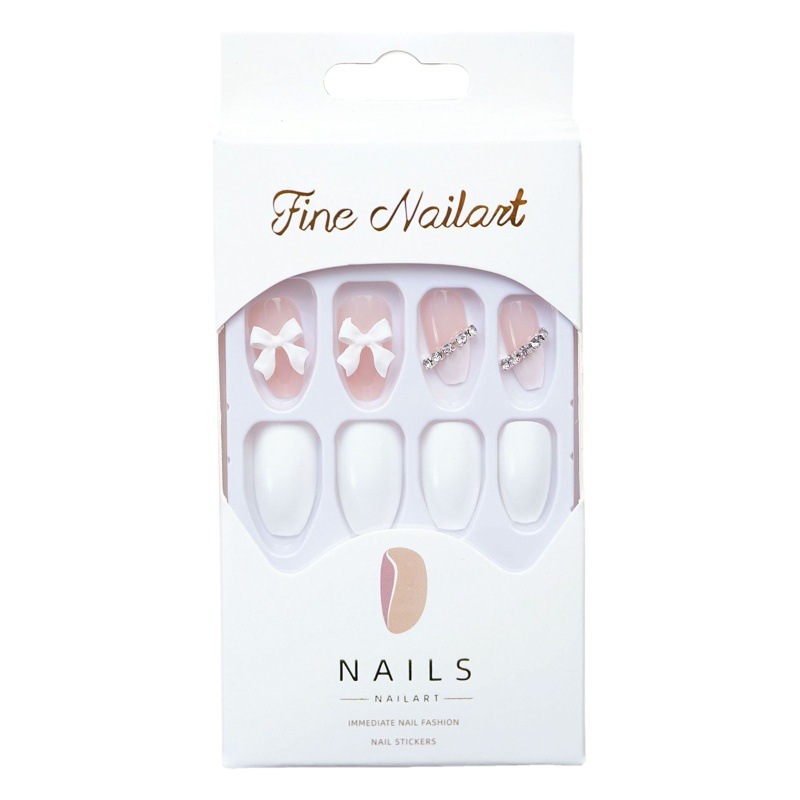 Z-449 blanco mariposa Cadena de plata falsa pieza de uñas desgaste pegatina de uñas terminado pegatina de uñas 24 piezas pegatina de uñas al por mayor