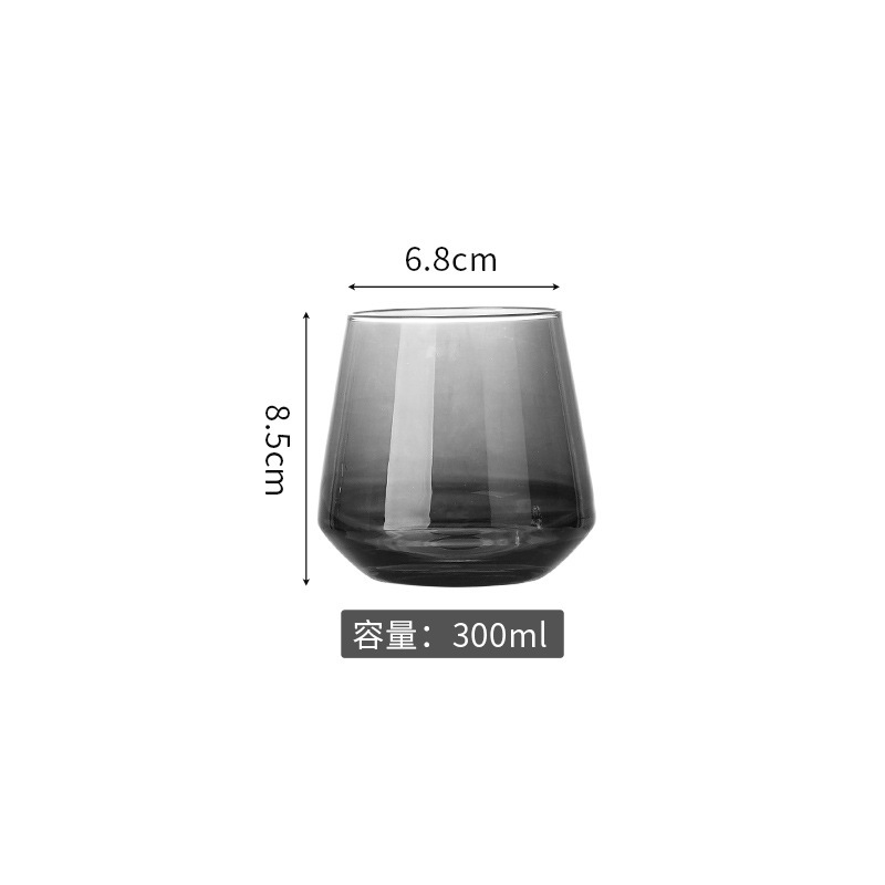 Tazas de vidrio de cristal chapeadas negras de alto pie tazas de vino gris de humo tazas de vino europeas tazas de champán de banquete occidental