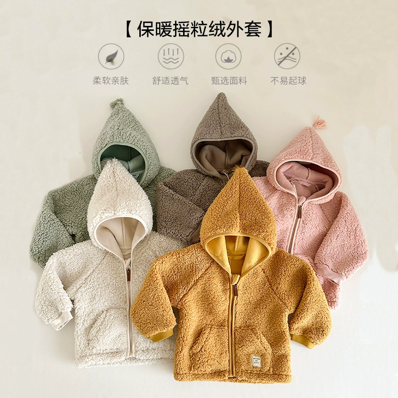Velvet demi-season children's jacket for men and women, soft keep warm hoody, custom-made