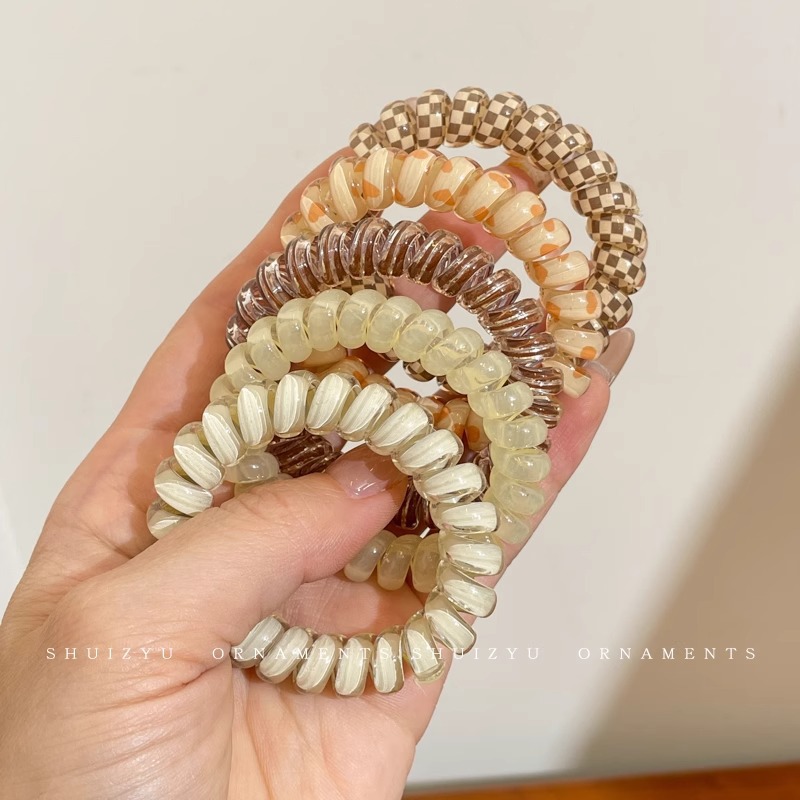 Línea telefónica con lazo, anillo para el cabello, tocado, nueva trenza de burbujas, cuerda para el cabello trenzada, alta elasticidad, sin dañar el cabello, cuerda para atar, banda de goma femenina