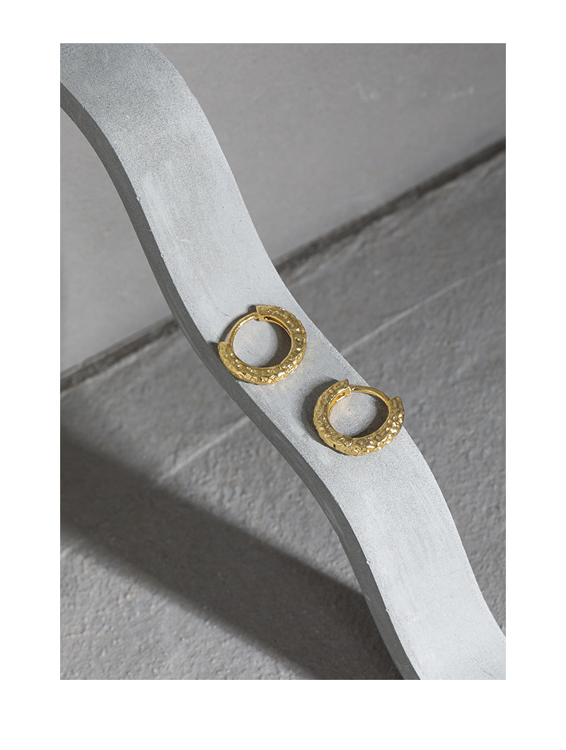 Ins-stil Kreis Sterling Silber Überzug Ohrringe 1 Paar display picture 1