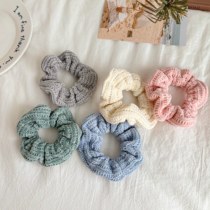 韩版秋冬毛绒大肠发圈针织毛线发绳少女百搭马尾头绳女丸子头发饰