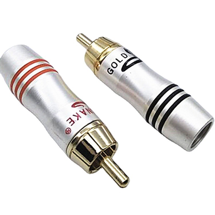 厂家直供优质蛇王纯铜镀金端子RCA头 莲花插头 视频头 AV焊接头