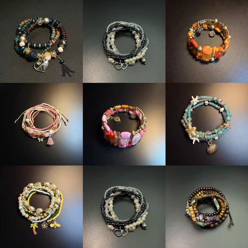 Cross-Border Popular Crystal Seed Bead Bracelet, Vintage Bohemian Multi-Layered Stacking Bracelet Set, Wholesale from the Source Manufacturer Cross-Border Popular Crystal Seed Bead Bracelet, Vintage Bohemian Multi-Layered Stacking Bracelet Set, Wholesale from the Source Manufacturer