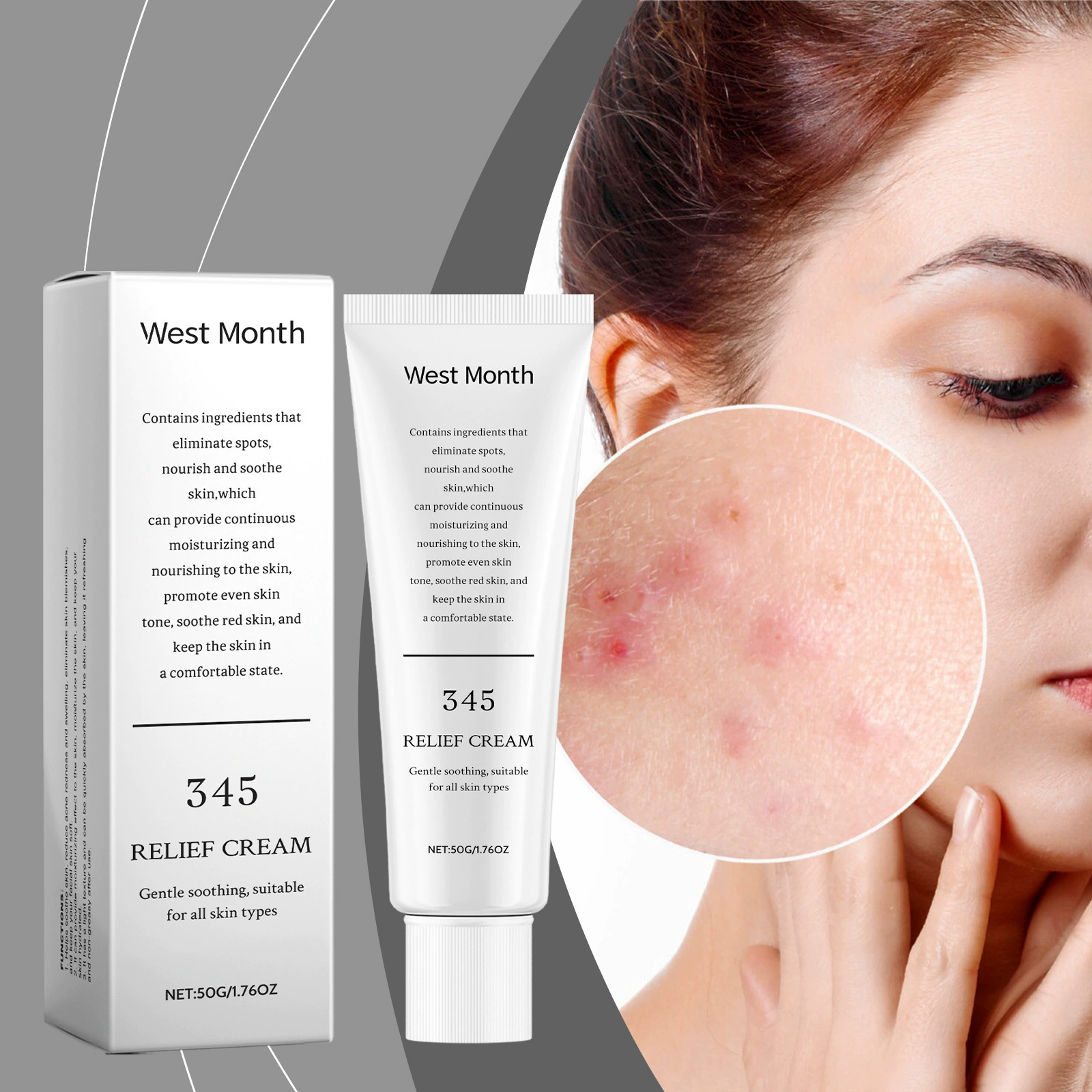 West&Month Успокаивающий увлажняющий крем Увлажняющий кожу Увлажняющий нежный уход Увлажняющий крем для лица