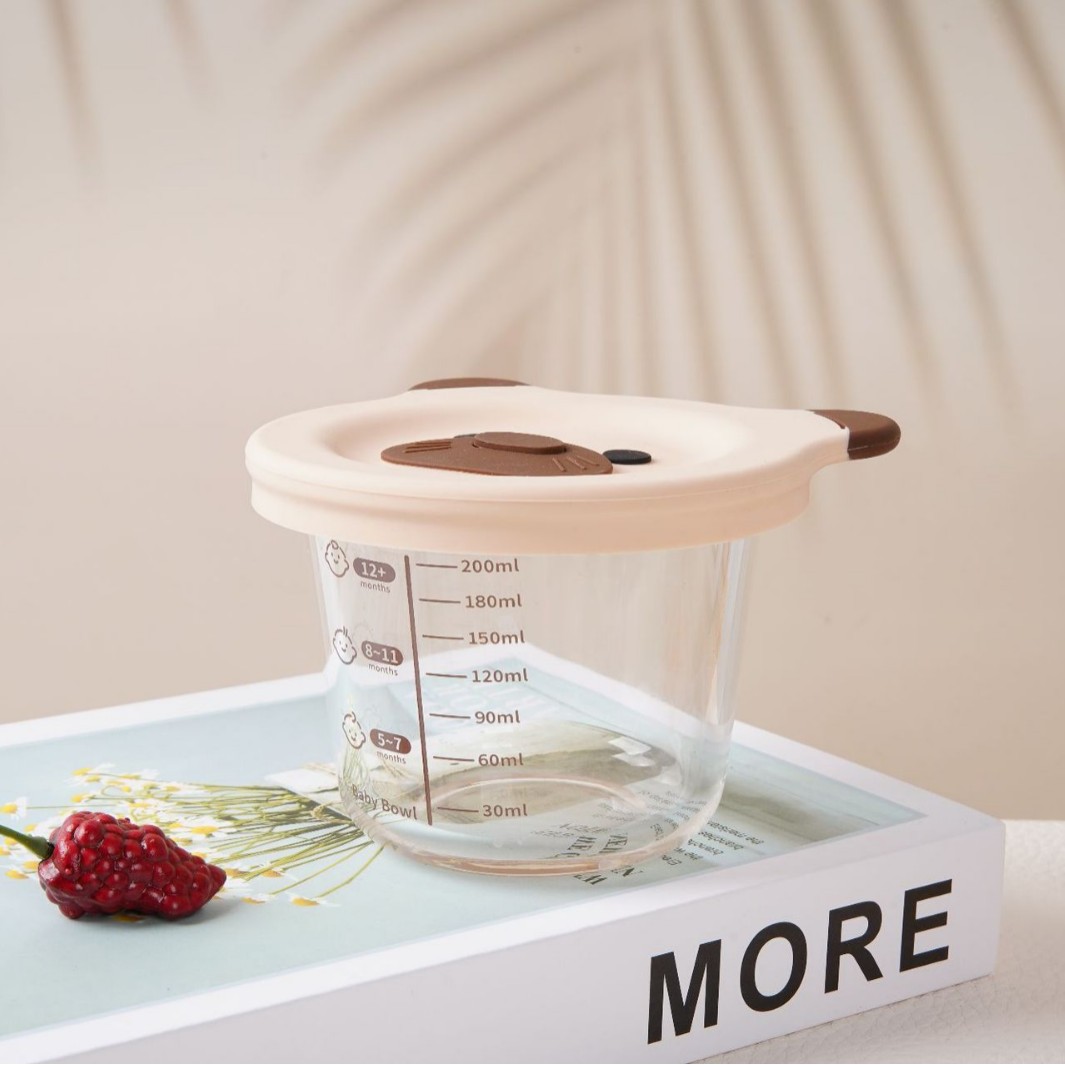 Caja de alimentos suplementarios para bebés sellada y fresca, caja de almacenamiento para bebés, cubierta de silicona de grado alimenticio