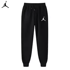 New Men's Leg-tied fleece-lined Pants Casual Pants Autumn and Winter Drawstring Thickened Warm Pants Cross-border Sports Pants Men's Leg Pants