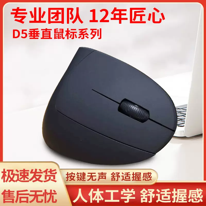 男女通用右手五代人体工程学有线鼠标双模type-c充电直立垂直鼠标