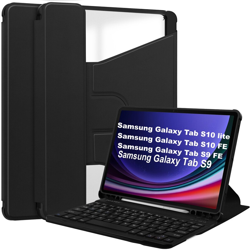 Suitable for Samsung Tab S10Lite Bluetooth Keyboard Protective Case S10Fe 360 ° Rotating Keyboard Leather Case