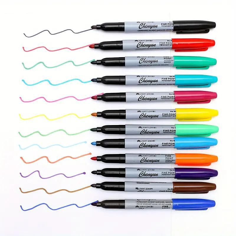 9500 Marker Alcohol Oily Waterproof Permanent Marker Hook Line Painting Pen Colorful Marker Tattoo
