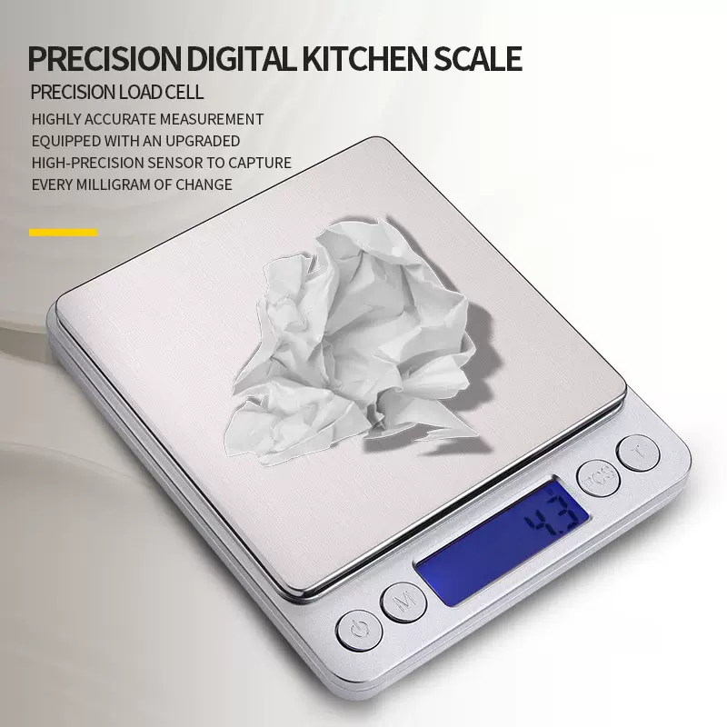 跨境直销厨房家用食品称重LCD显示便携式不锈钢多功能精准电子秤