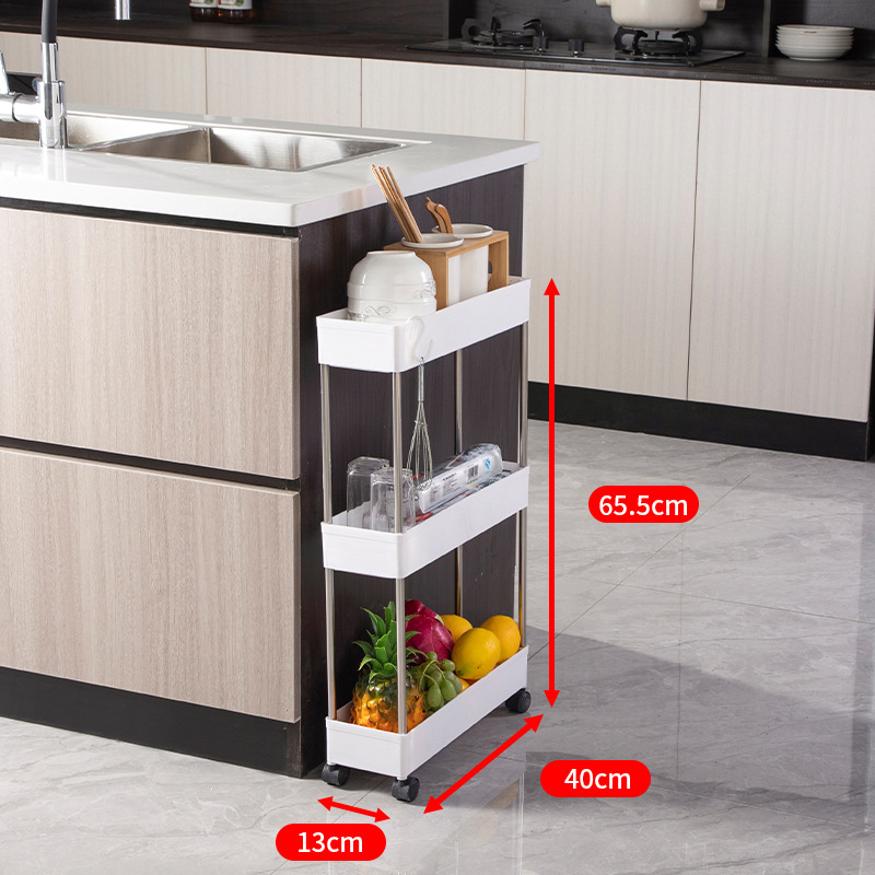 Estante de almacenamiento de cocina Armario de almacenamiento de cajones de múltiples capas tipo piso Estante de almacenamiento de espacio estrecho Estante de almacenamiento de espacio