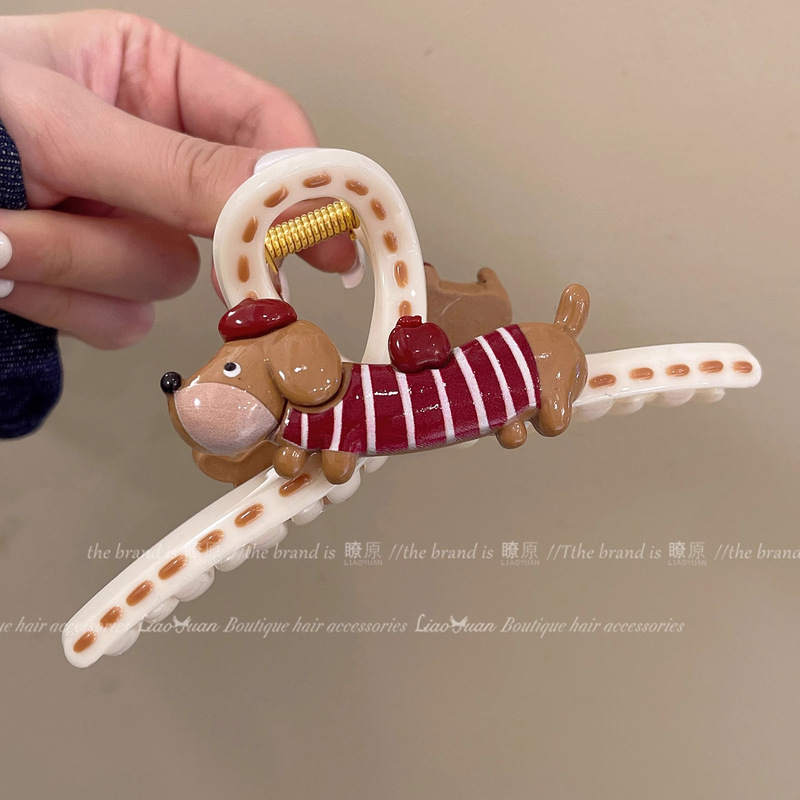 かわいい絵～韓国の2025年新作ヘアクリップ、大きな髪量のシャーククリップ、後頭部用の高級ヘアクリップ|undefined