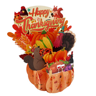 New Thanksgiving Happy Thanksgiving Spherical Stereo Greeting Card Ornaments Thanksgiving Cross-Border Best-Selling Model