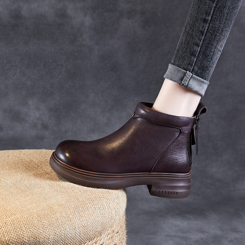 头层牛皮靴子女2024秋季新款真皮骑士短靴舒适百搭瘦瘦马丁单靴