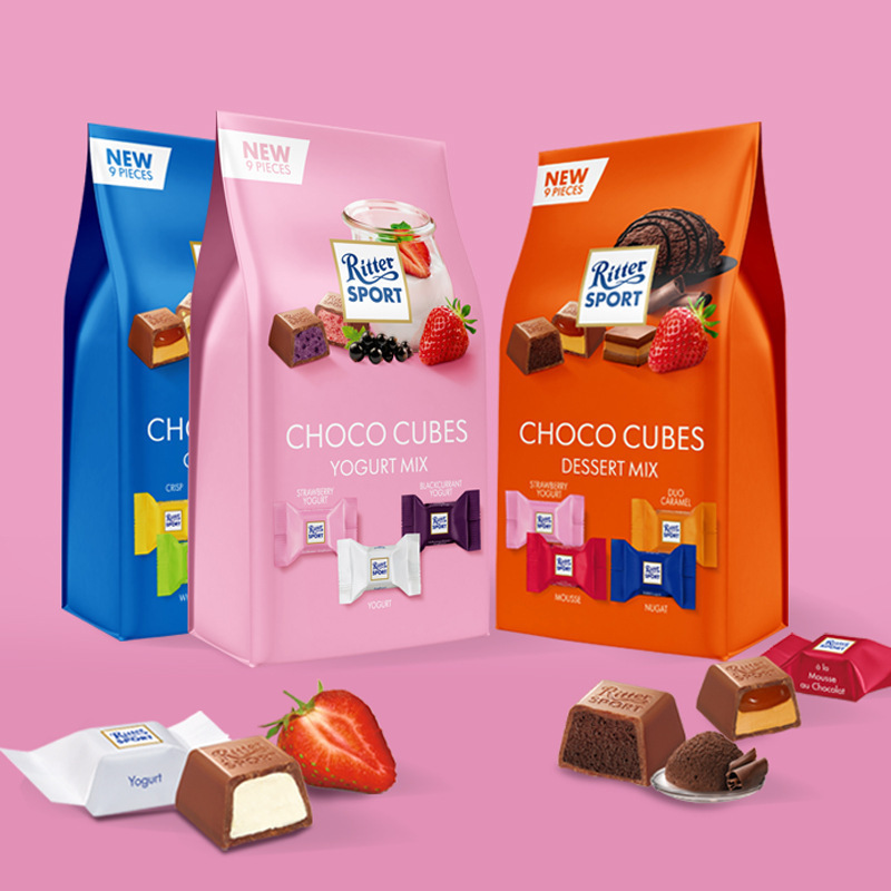 German Imported Ritter Sport Mini Version Sandwich Milk Chocolate 72g Cocoa Black Chocolate Zym