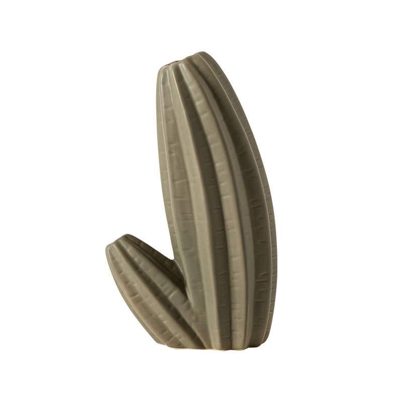 INS Estilo nórdico cactus verde cerámica decoración hogar sala de estar TV gabinete decoración creativa florero de cerámica