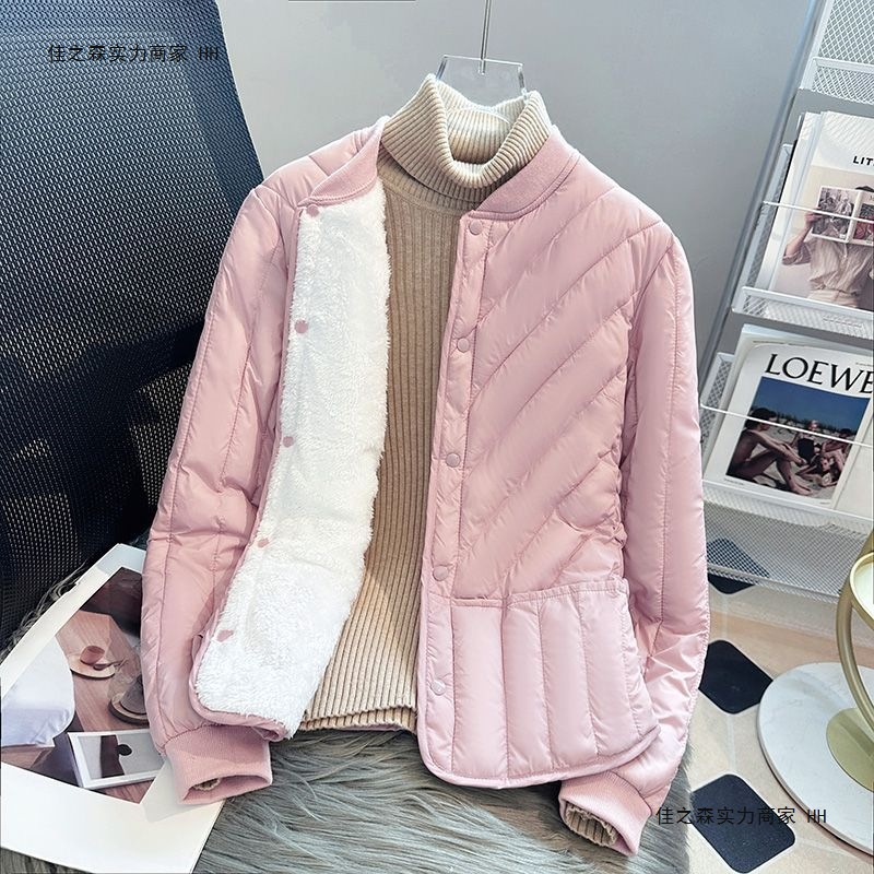 保暖打底加绒羽绒棉服外套棉袄女立领新内胆加厚冬季棉衣校服