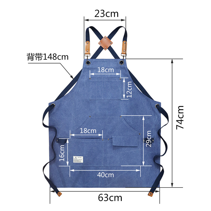 Delantal de lona gruesa Amazon con logotipo personalizado, ropa de trabajo para mecánicos de automóviles, carpintería, delantal de herramientas con múltiples bolsillos, venta al por mayor.