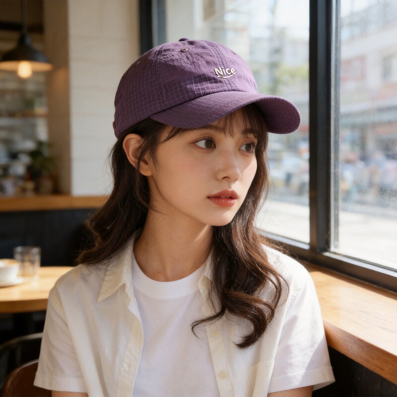 Korean-style letter embroidery small checkered thin breathable quick-dry baseball cap, simple and versatile for spring and summer, unisex Korean-style letter embroidery small checkered thin breathable quick-dry baseball cap, simple and versatile for spring and summer, unisex