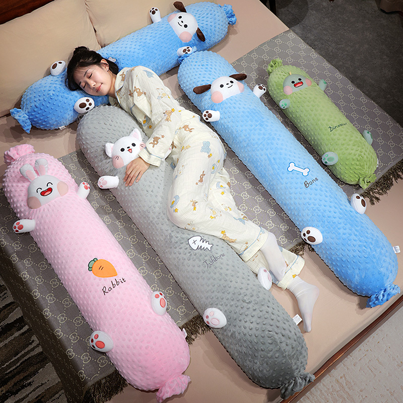 Cutie frijoles de peluche dulces almohadas niñas dormir lateral pierna pelusa muñeca de tela dormir en cama