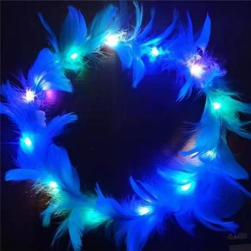 Cross-border Super Fairy Flower Ring Feather Shining High-Light Tourist Attraction Bar Stalls Small Gifts Glowing Toys