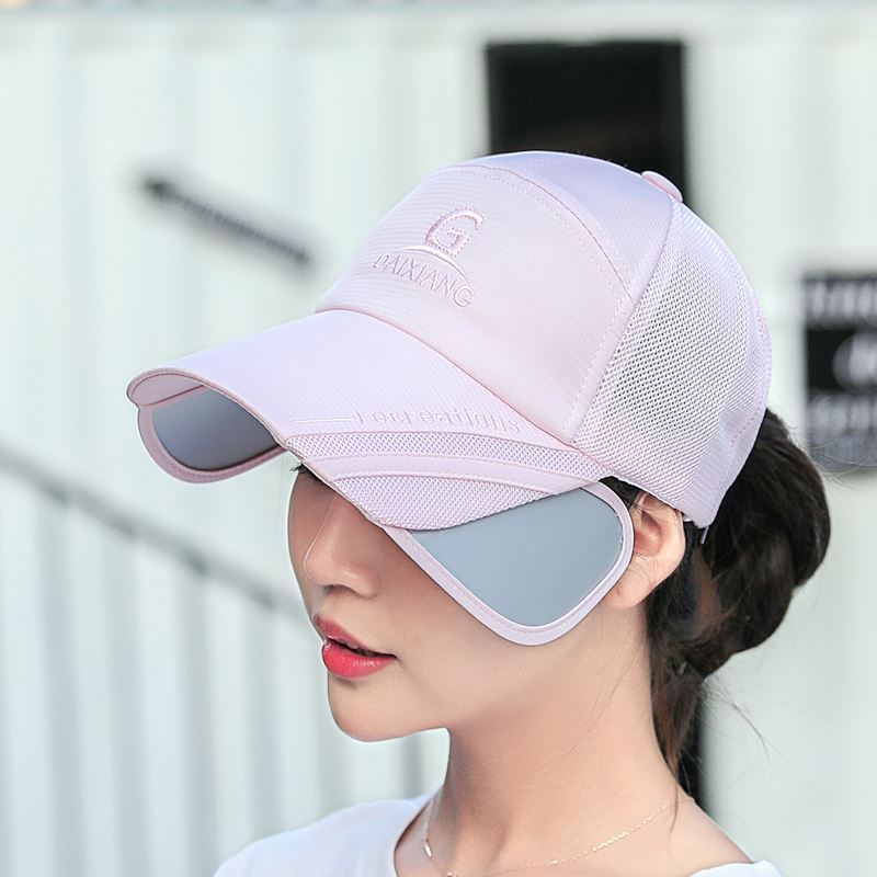 Sombrero de sol retráctil transpirable de verano, sombrero de pelo para hombres y mujeres, diseño de doble propósito, sombrero solar coreano, delgado secado rápido