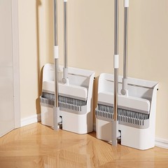 ほうきとちりとりセット、新しい3点セット、厚みのある家庭用回転式折りたたみ収納、柔らかい毛のノンスティックヘッド