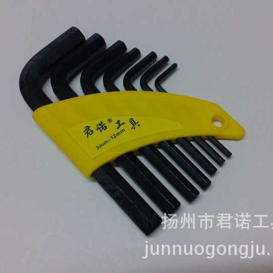 内六角扳手组套塑卡平短发黑内六角扳手工具加工手动镍铬钢扳手
