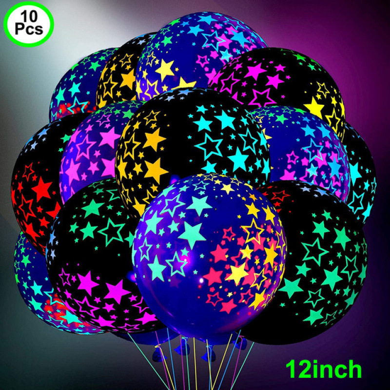 Feliz cumpleaños Neon Glow Balloons Glow in Blacklight Fluores
