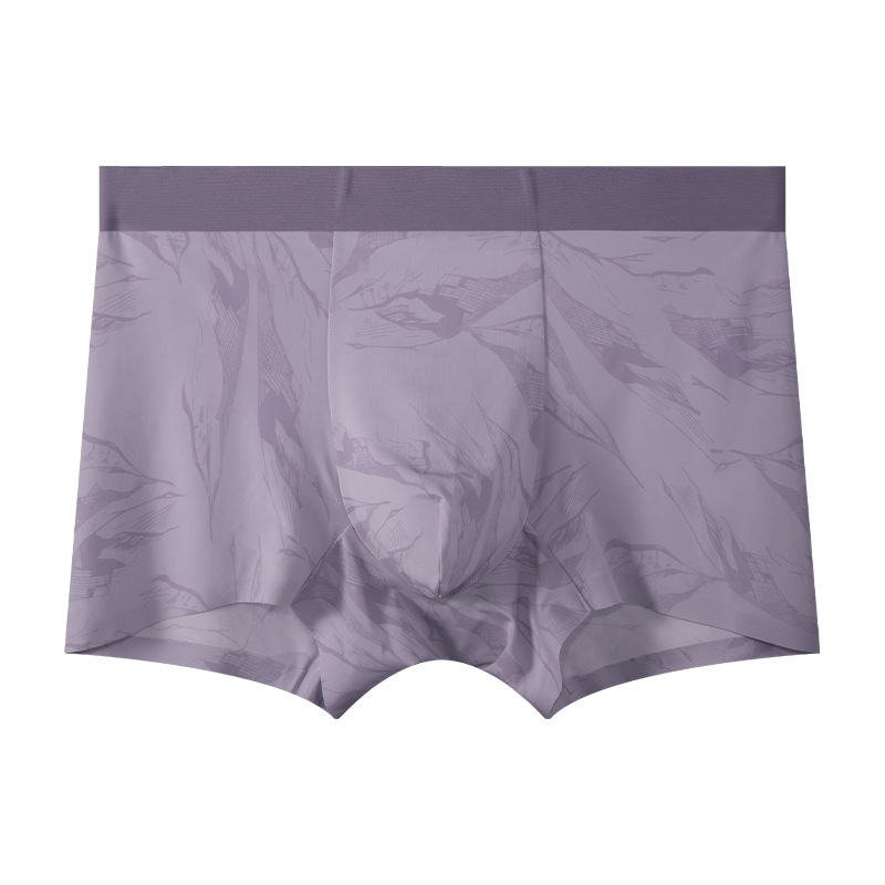 Procesamiento de ropa interior de hombre personalizada 7A, archivo interno antibacteriano, nuevo estilo de verano, calzoncillos bóxer cómodos elásticos de seda de hielo, calzoncillos bóxer