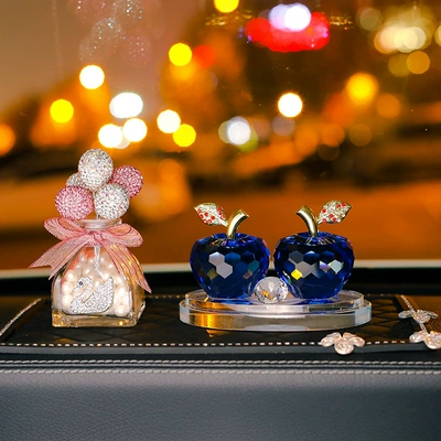 Car ornaments | a generation of hair - blue-apple-diamond-pink-balloon-perfume-holder-large-five-petal-flower