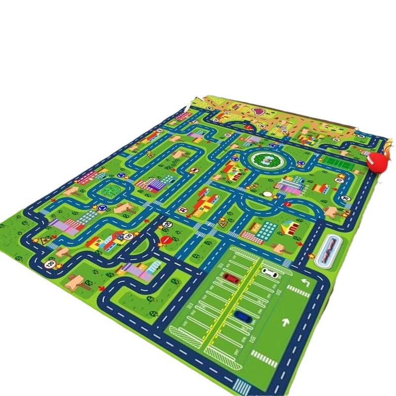 国境を越えた児童じゅうたん駐車場は、ゲーム交通道路のマットを登ることができます。