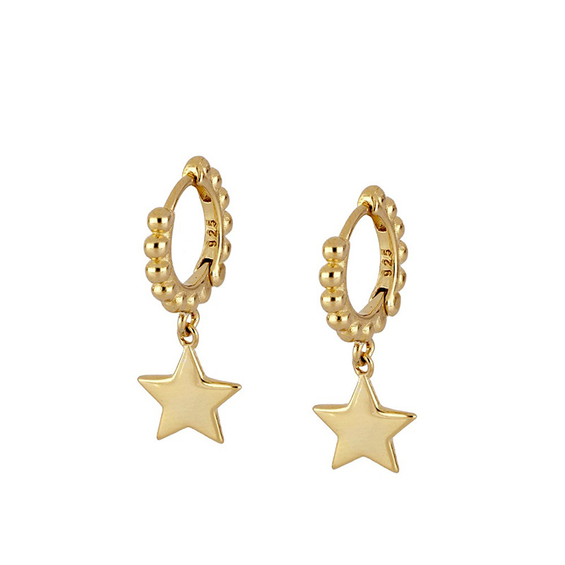 Fashion New Style Copper Star Gold-plated Pendant Earrings display picture 4