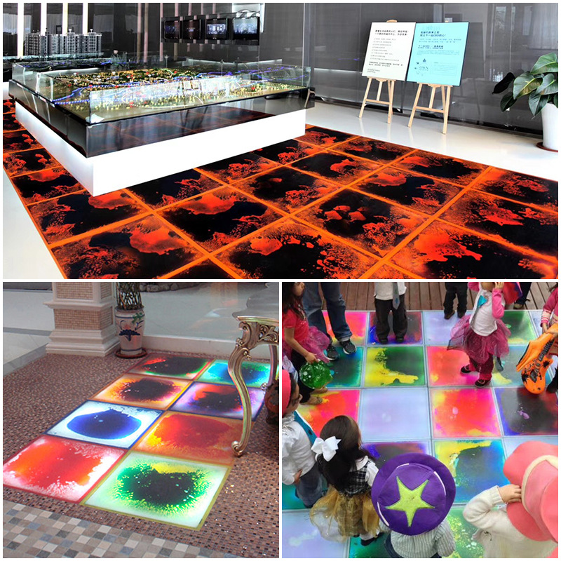 Líquido gravedad inducción luminosa piso azulejo luz al aire libre cuadrado viaje cultural red luz roja noche etapa luz ventas directas