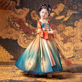 女童汉服2026春秋新款国潮唐宫夜宴儿童古装襦裙中国风演出连衣裙
