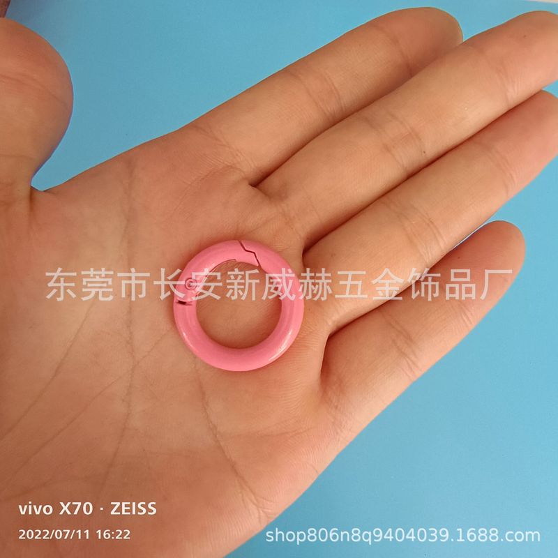 現物焼付塗装亜鉛合金スプリングリングバッグ小円掛け掛けアクセサリー部品開口スプリングバックルカラースプリングリング|undefined