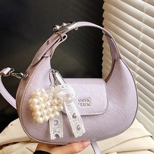 休闲简约饺子单肩挎包时尚韩版斜包女2025夏季新款手提包质感洋气