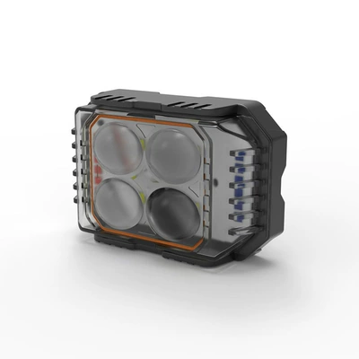 Motorcycle headlights, headlights with four-leaf clover design and red