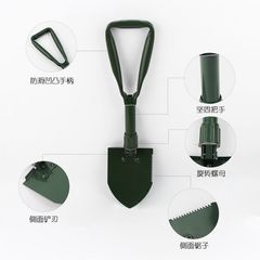 Multifunctional manganese steel ordnance shovel camping fishing folding shovel outdoor engineer shovel portable shovel fishing shovel