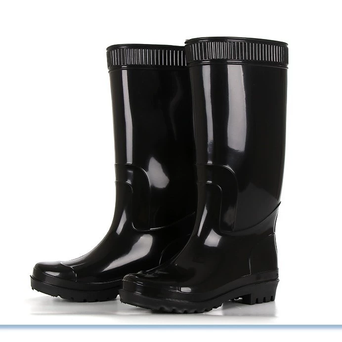 Пользовательские сапоги от дождя высокая труба мужской нескользящий черный пвх длинная трубка сапоги от дождя