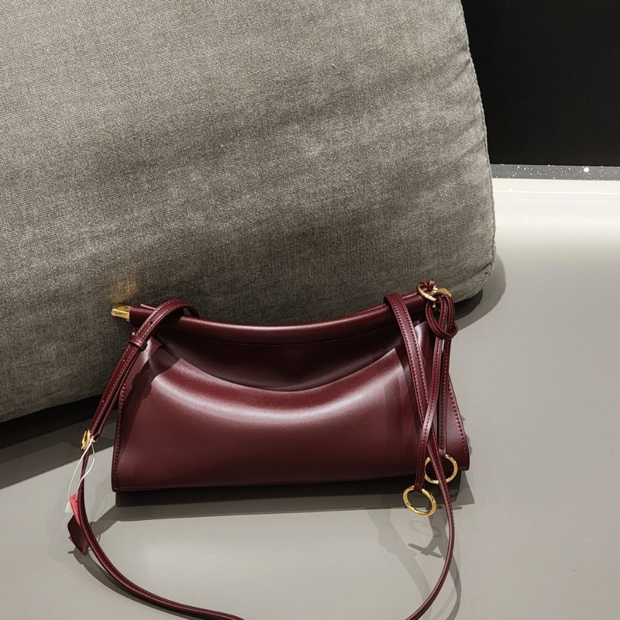 跨境新款法式牛皮夹子女包高级感时尚百搭弧形单肩腋下通勤斜跨包 - Thumbnail 3