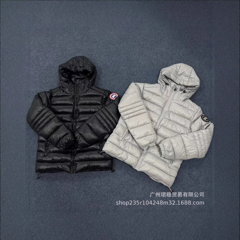 Cross-border overseas version SS23 Canada Goose warm solid color hooded logo cotton jacket for men, Cypress series, glossy finish Cross-border overseas version SS23 Canada Goose warm solid color hooded logo cotton jacket for men, Cypress series, glossy finish
