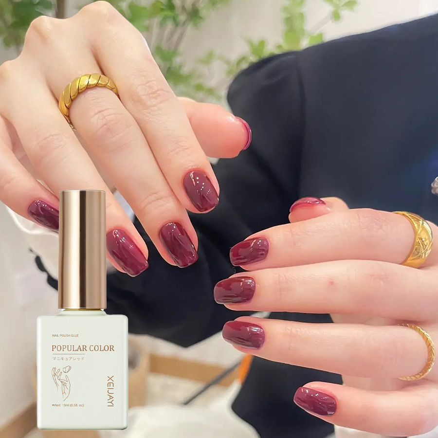 Solid color new white nail polish gel naked through nail shop special high nail polish lasting firm factory wholesale