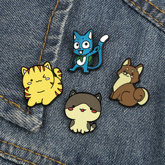 日系原宿可愛滴油貓咪小貓生活胸針領針包包徽章胸章黑白情侶別針