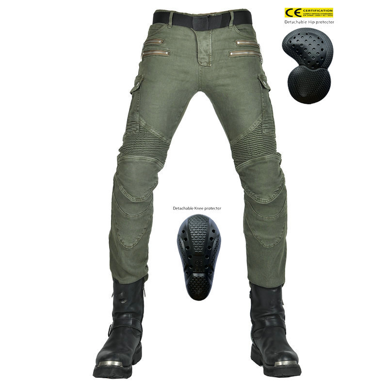 Pantalones vaqueros de la motocicleta de los hombres y de las mujeres de cuatro estaciones casual stretch pantalones de montar retro slim fit motocicleta off-road pantalones resistentes a la caída